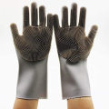 Gants à la vaisselle Gants en silicone Brosse de nettoyage réutilisable